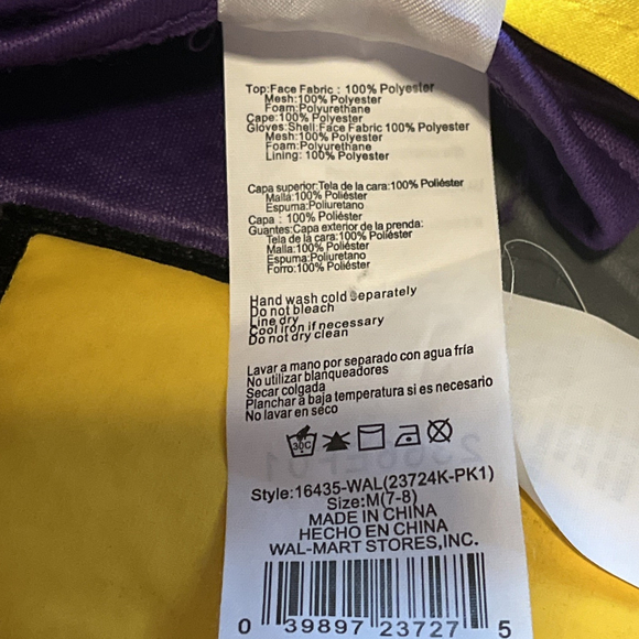 Lego Batgirl Halloween Costume Girls Sz7-8 Yellow Cape Purple No Mask - Picture 3 of 8